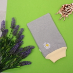 Мочалка - варежка массажная «Premium - RIKOTTO», цвет серый, 24,5*15,5см (ZIPпакет)