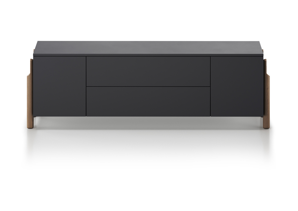 Тумба Basic 2 двери 2 ящика ширина 170 см (черный)