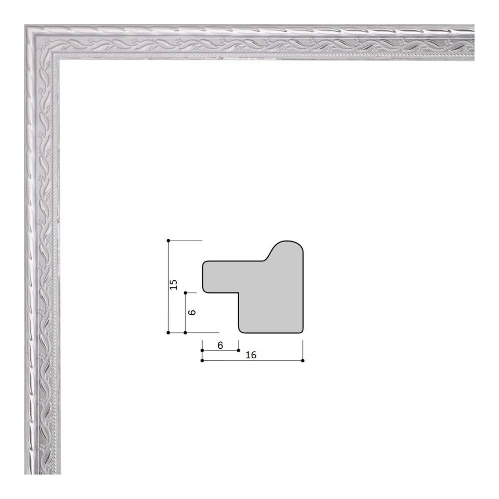 Фоторамка 21х30 см, серебро, орнамент, арт. 2130.140445