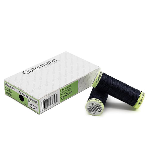 Нитки отделочные Gutermann Top Stitch 30 (30 метров), 5 кат. | 387 чернильно-черный