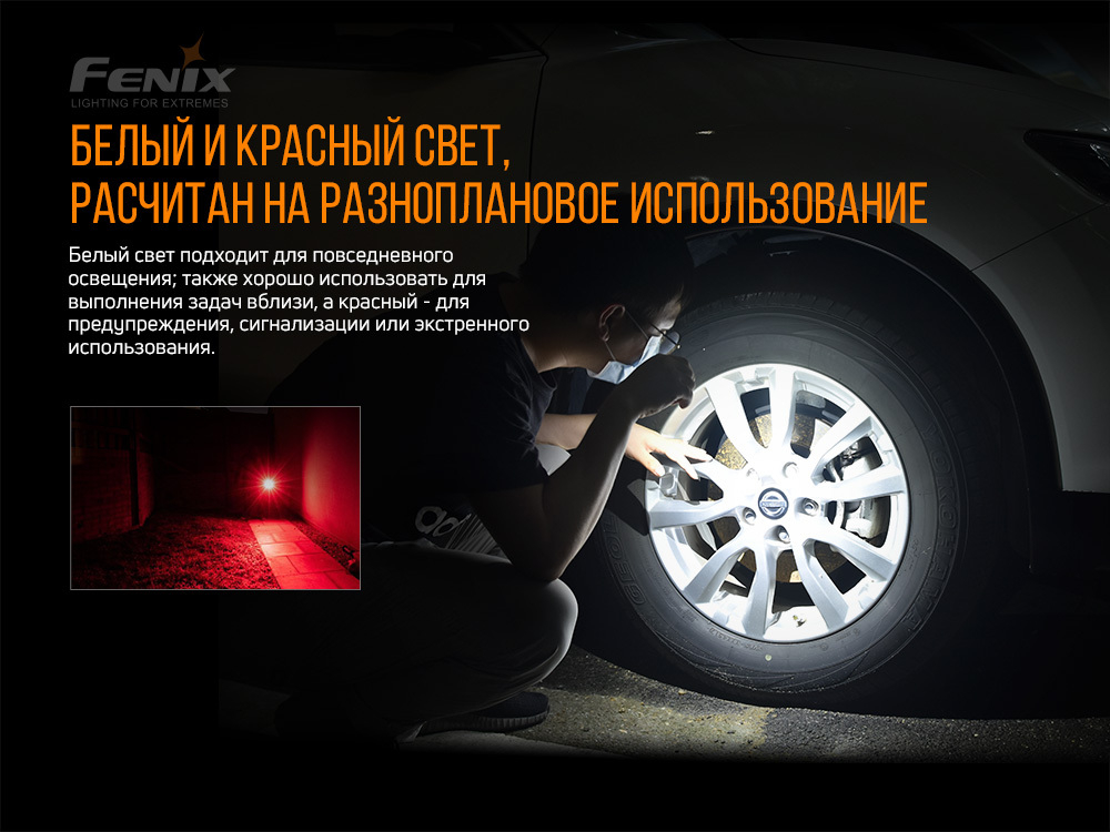 Фонарь Fenix E03R, серый