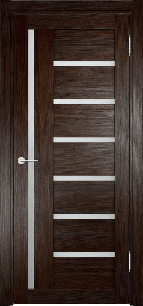 Межкомнатная дверь Берлин 03 ДГ / Цвет Дуб темный / Остекление "Сатинато" / Двери Верда