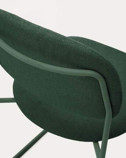 Стул Meli из зеленой синели с металлическими ножками