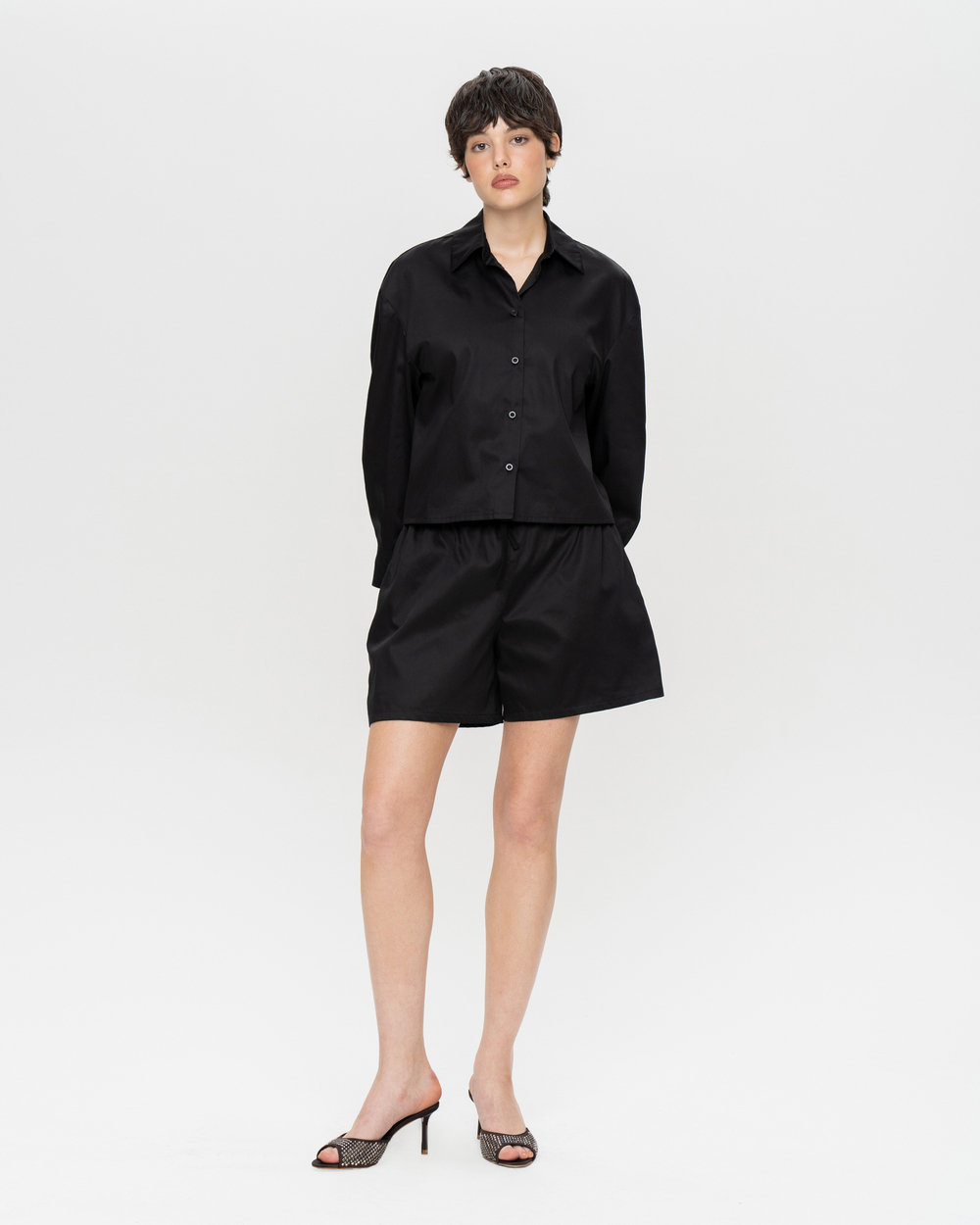 Укороченная рубашка из хлопка