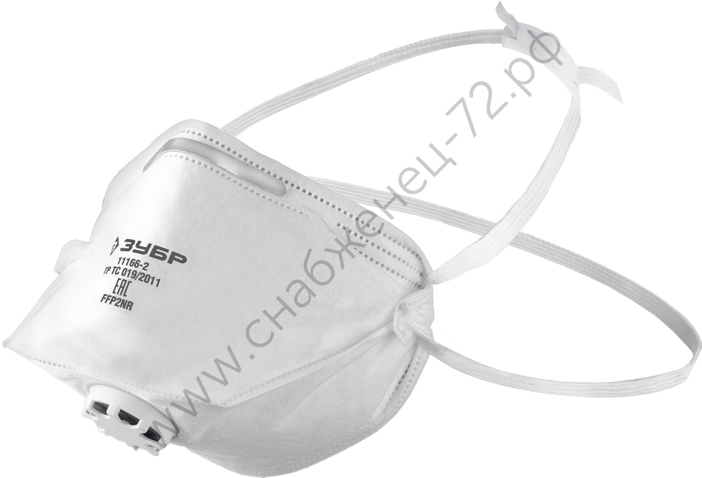 ЗУБР класс защиты FFP2, плоская, с клапаном выдоха, фильтрующая полумаска (11166-2)