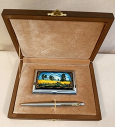 Набор подарочный "Ржаное поле" (визитница персональная, ручка Parker)