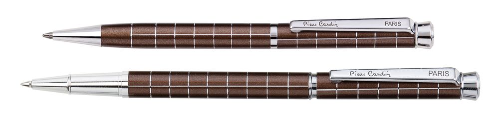 Подарочный набор ручек Pen and Pen Pierre Cardin (Пьер Кардэн) PC0952BP/RP коричневые с серебристым в подарочной упаковке