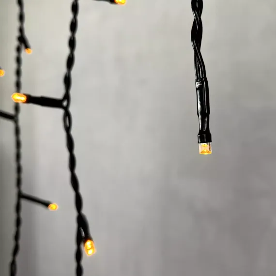 Светодиодная бахрома 4,9*0,5 м., 240 желтых LED ламп, черный провод ПВХ, Beauty Led (PIL240-11-2Y)