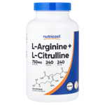 Nutricost, L-аргинин + L-цитруллин, 240 капсул