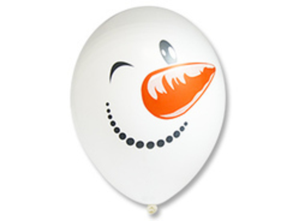 Шар с рисунком 14" Снеговик 2цв