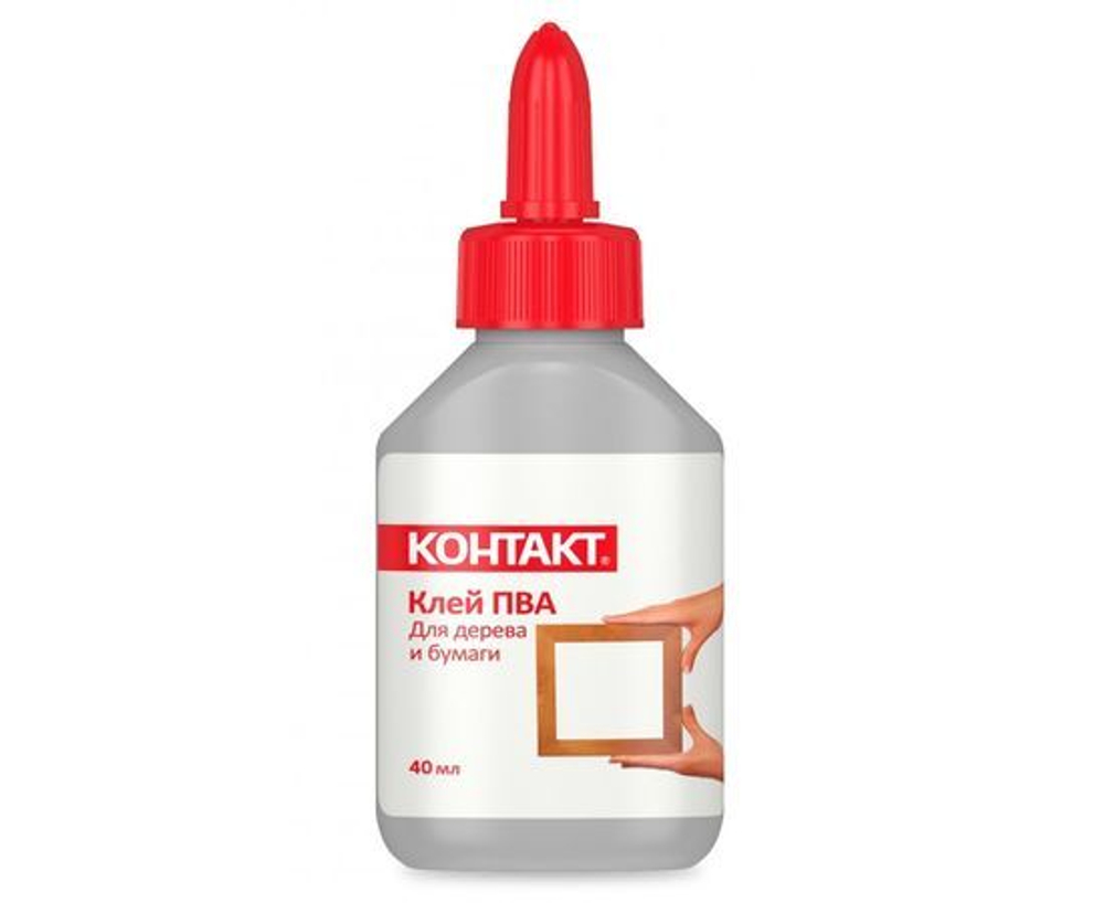 Клей ПВА Контакт 40мл д/дерева и бумаги, арт.КК 288-040 ПВ