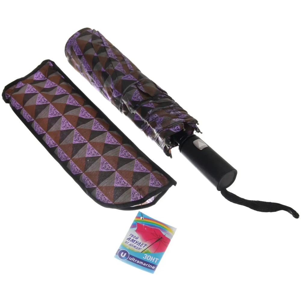 Зонт полуавтомат унисекс «Ultramarine - Ромбомания», микс 6 цветов, 8 спиц, d-100см, длина в слож. виде 68см