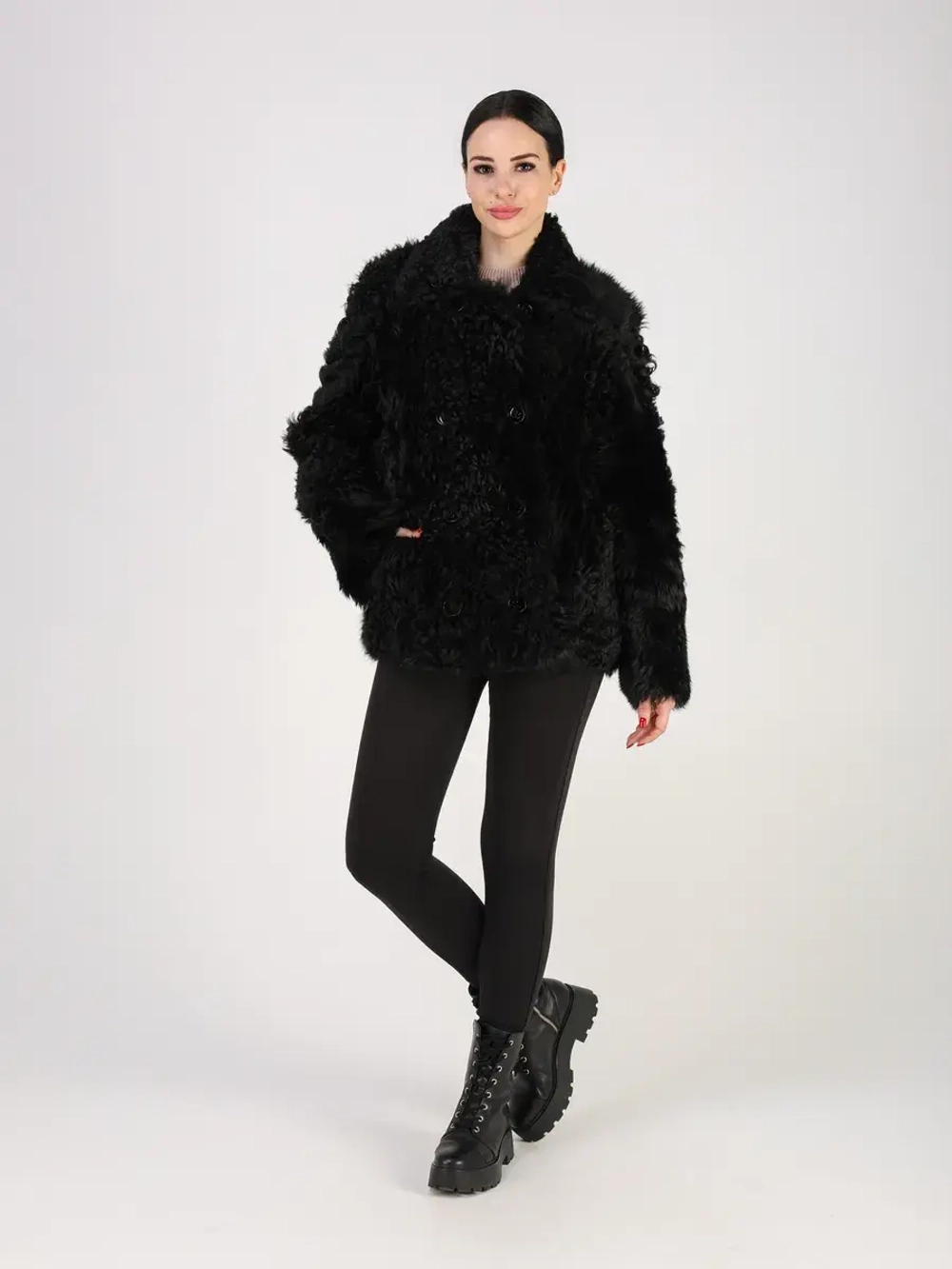 Дубленка зимняя шуба натуральная короткая