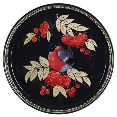 Жостовский поднос декоративный, размер 30 см (A9), металлический