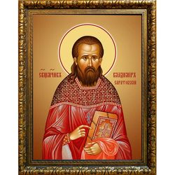 Владимир Пиксанов (Саратовский), священномученик, пресвитер. Икона на холсте.