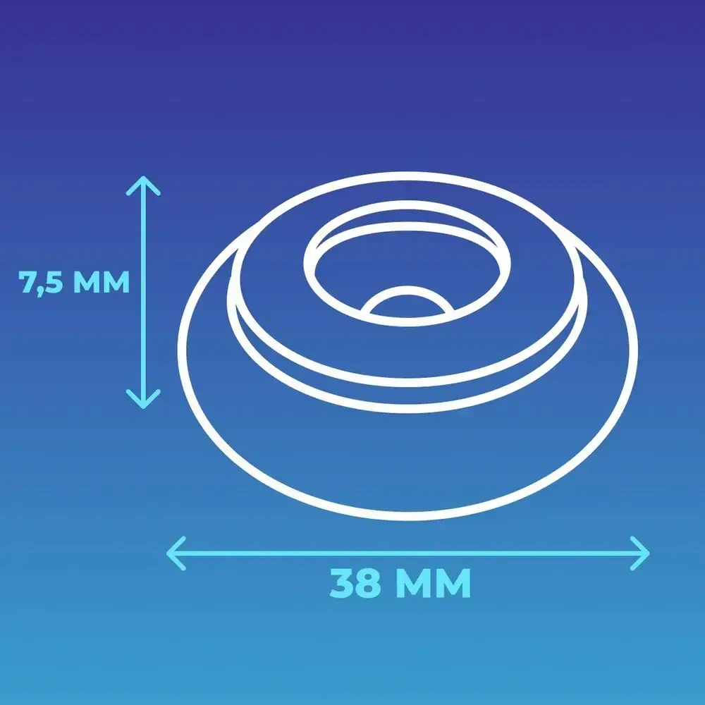 Термошайба из поликарбоната (100шт), универсальная, диаметр 38мм, цвет: Прозрачный