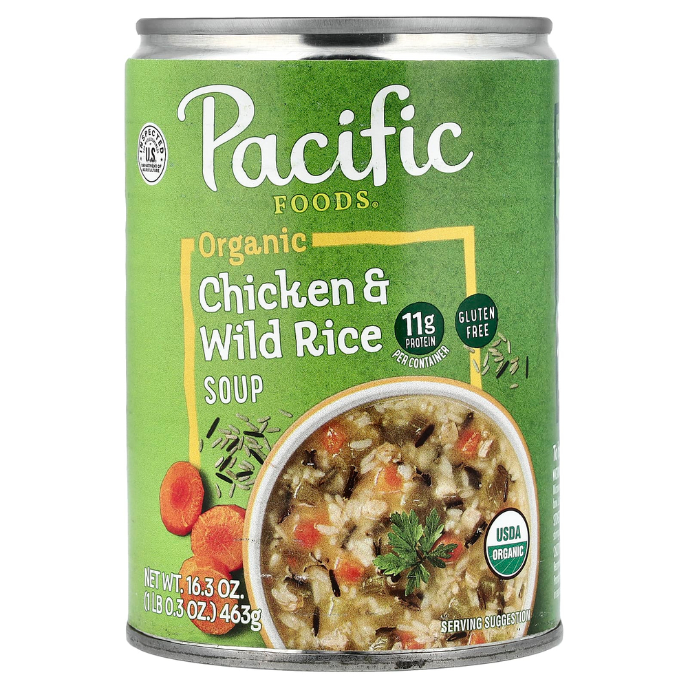 Pacific Foods, органический суп с курицей и диким рисом, 463 г (16,3 унции)