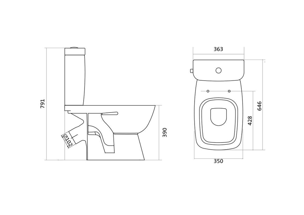 Унитаз-компакт "Нео Лайт" (кос.вып, нижн.подв,2-кн.арм, Oliveira, дюро/съём сид.)(Santek)