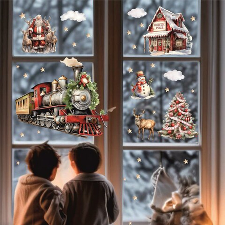 Новогодние наклейки для окон, стен и мебели ПОЛЯРНЫЙ ЭКСПРЕСС