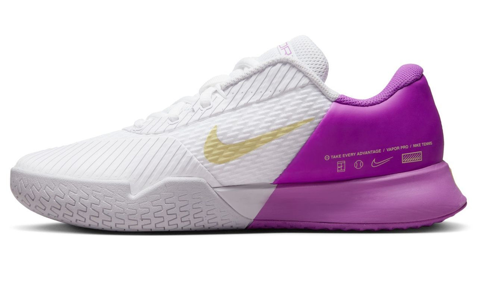 Женские Кроссовки теннисные Nike Zoom Vapor Pro 2 HC - white/citron tint/fuchsia dream/earth