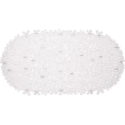 Коврик противоскользящий в ванную Цветы 66см, прозрачный ЦБ-00-2963