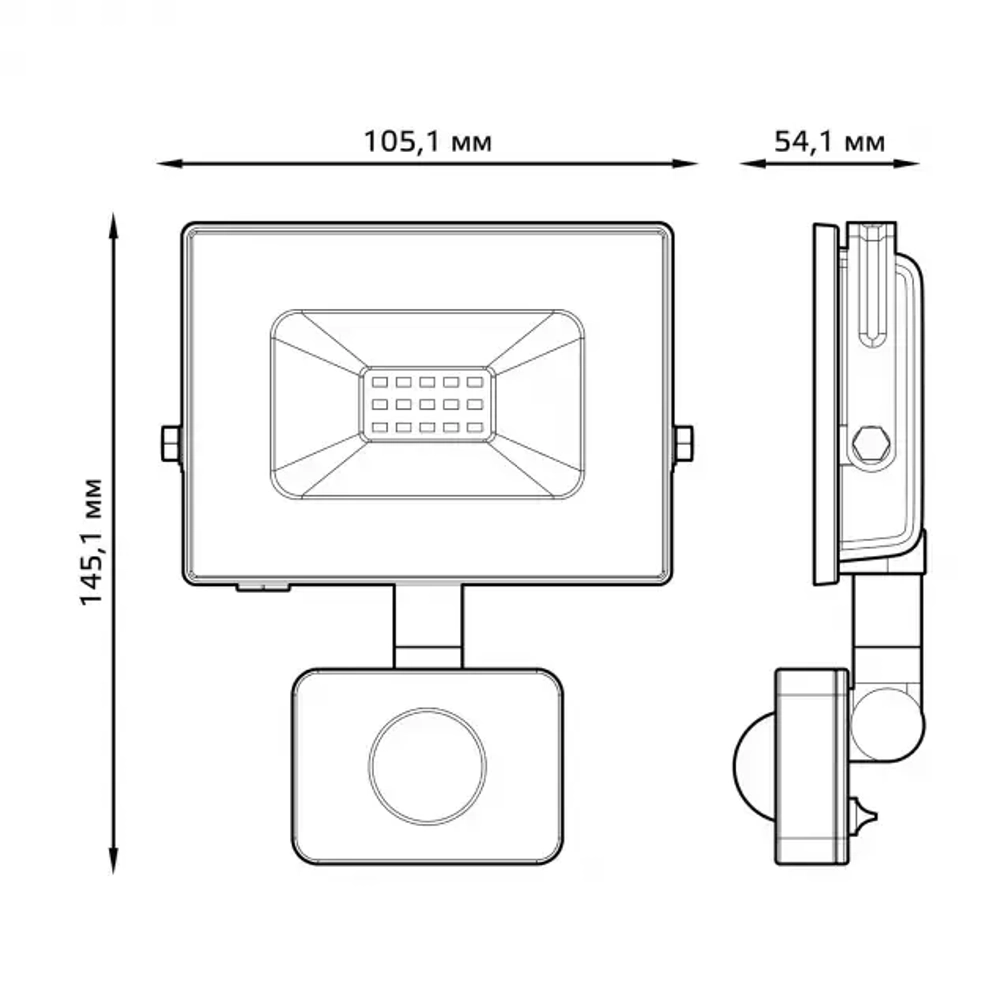 Прожектор Gauss LED Elementary-S 20W 1300lm IP65 6500K черн. с датчиком движ. 628511320