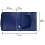 Короб архивный 100мм, пластик, на кнопке, разборный, синий, Brauberg