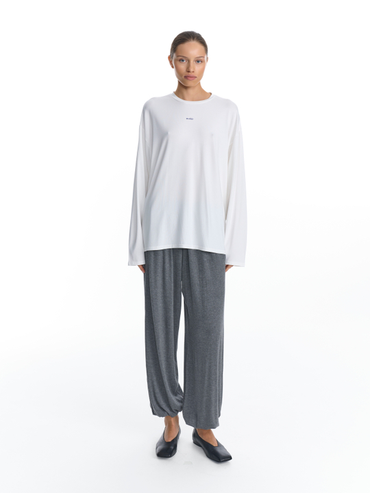 Лонгслив оверсайз белый