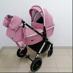 Детская модульная 2в1 коляска Luxmom 750, / выдвижная ручка /розовый цвет