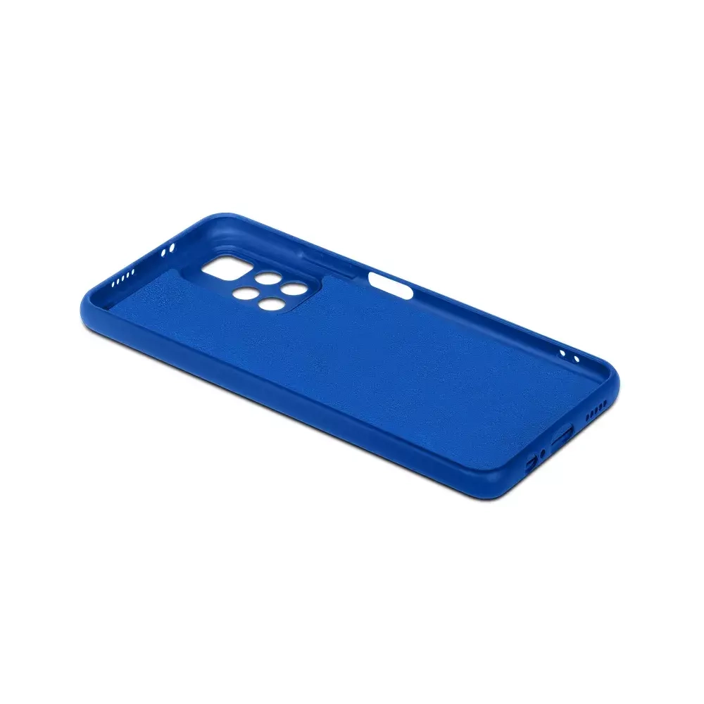 Силиконовый чехол с микрофиброй для Pococ M4 Pro 5G DF poOriginal-05 blue