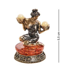 Народные промыслы AM-2730 Фигурка «Знак зодиака-Весы» (латунь, янтарь)