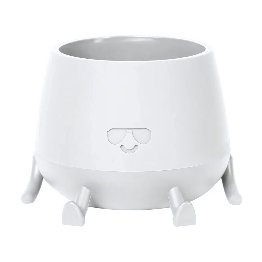 Кашпо "Мистер Крутой" (0,6л) с дренажным донышком Цв. Белый