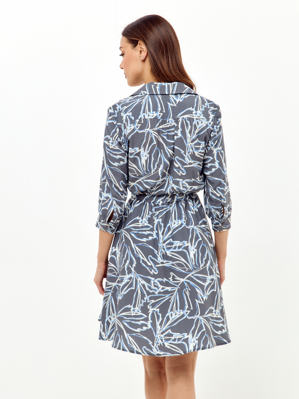 Платье с отложным воротником из вискозы