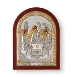 Св. Троица, икона арочная, красное дерево 105х140