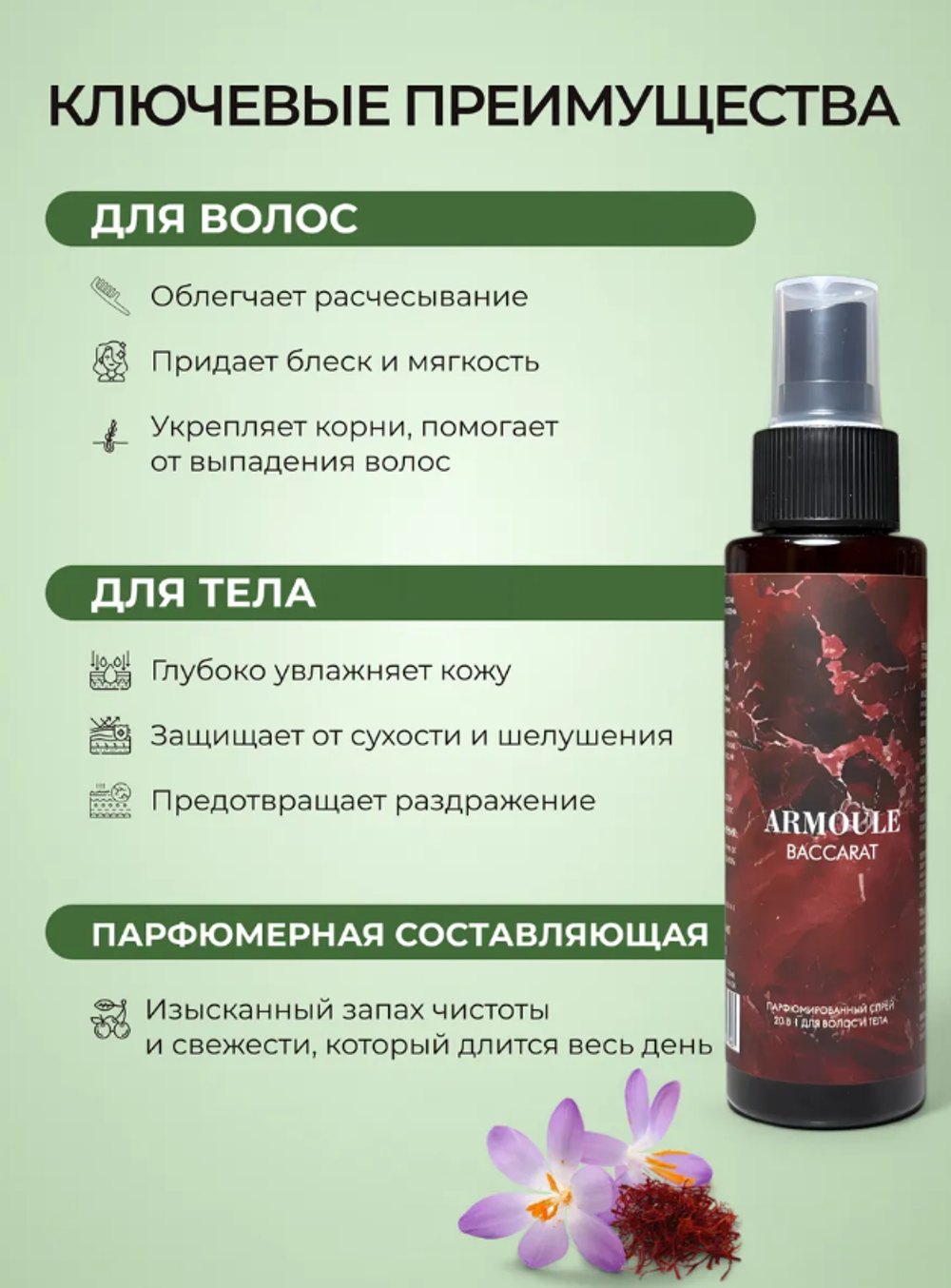 Спрей Armoule Baccarat 540 для волос и тела 20 в 1