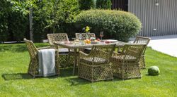 "Латте" обеденная группа плетеная, цвет соломенный