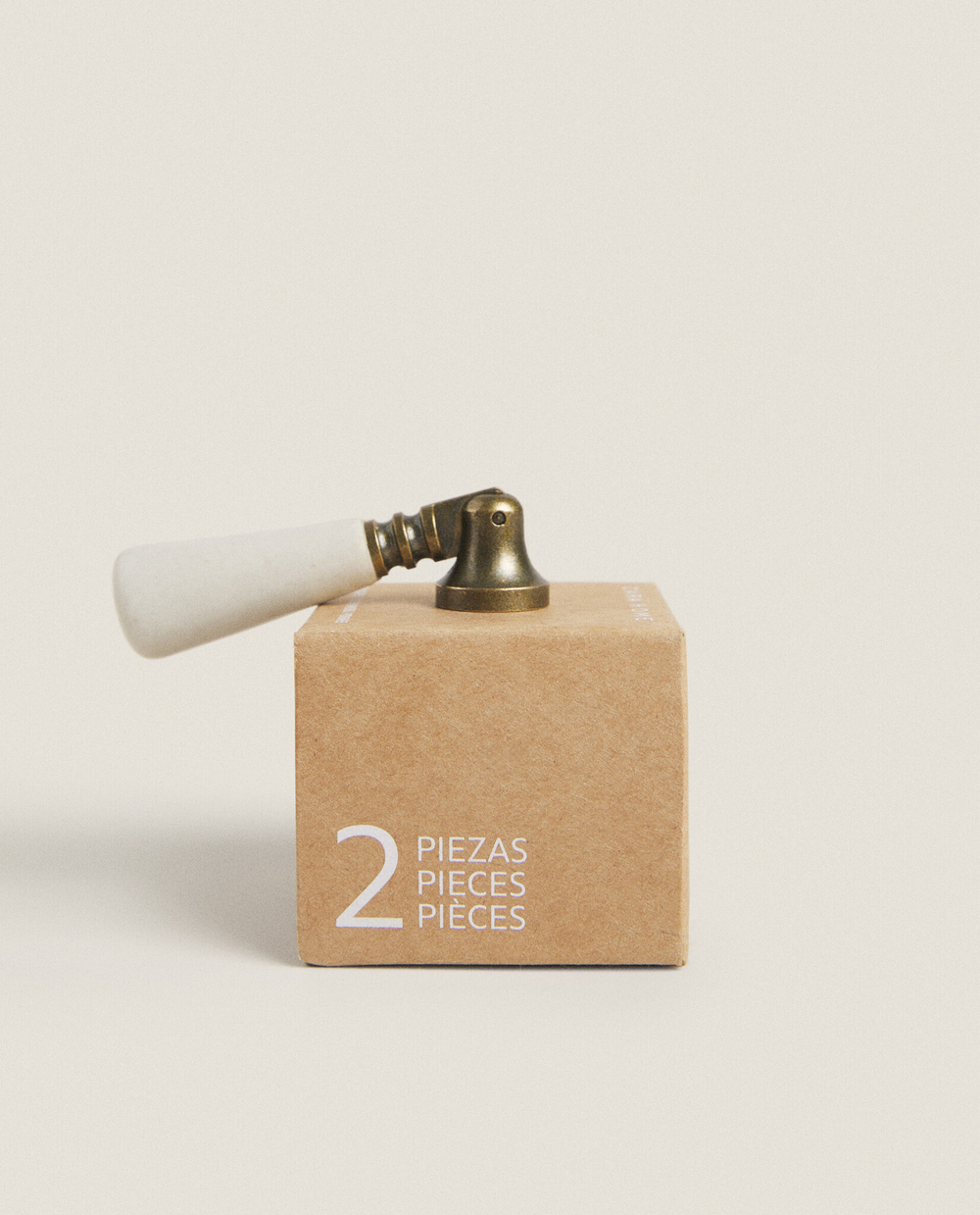 ZARA HOME КЕРАМИЧЕСКАЯ МЕБЕЛЬНАЯ РУЧКА (НАБОР ИЗ 2 ШТ.), БЕЛЫЙ