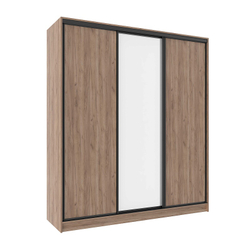 Шкаф-купе трехдверный с зеркалом 2000 Домашний Дуб табачный Craft