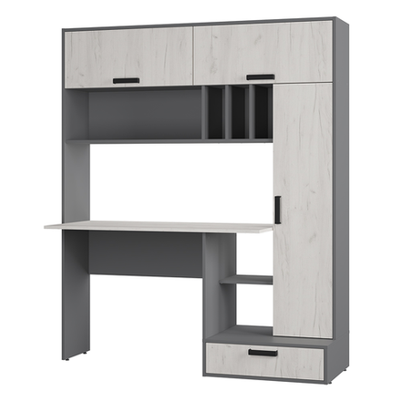 Стол письменный Техно графит/дуб крафт белый