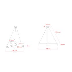 Светильник LED ЭРА Geometria SPO-141-B-40K-028 Igrek 28Вт 4000K 1900Лм IP40 600*80 черный подвесной драйвер внутри