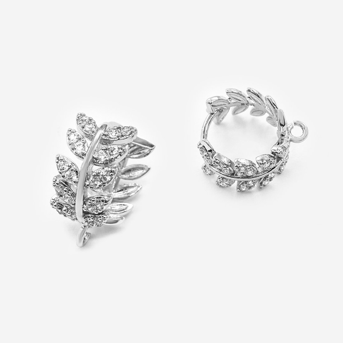 Швензы "Caesar" 15,5*8мм, фианиты, родирование