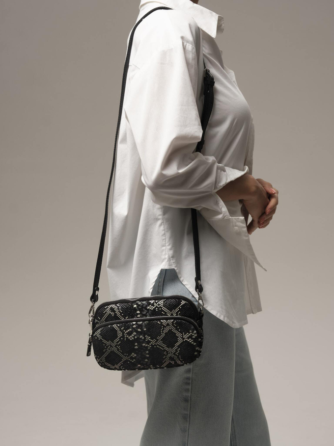 Сумка кожаная кросс-боди питон