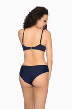 Плавки-бразилиана с вставками с медным отливом (Размер: M) (Цвет: темно-синий)