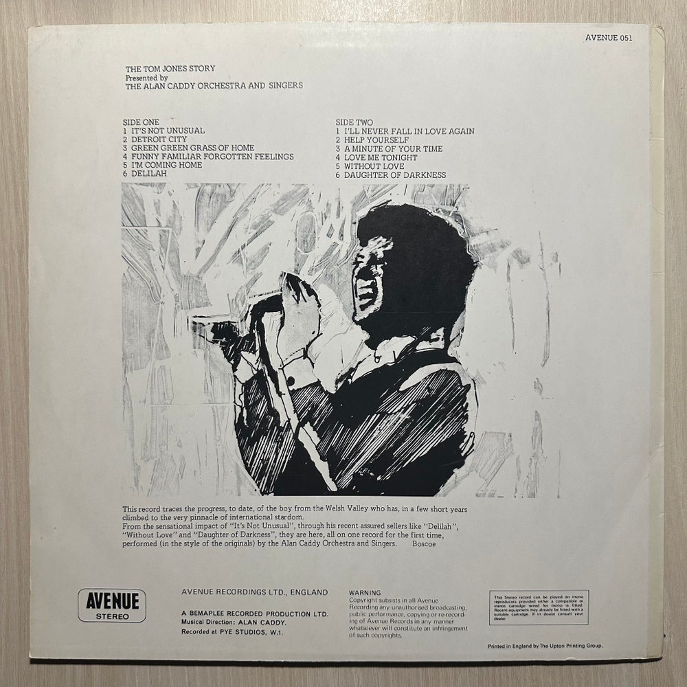 The Alan Caddy Orchestra & Singers - The Tom Jones Story (Англия 1970г.)