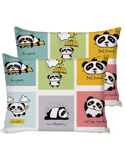 Постельное белье Сказка "Панда" 1,5-сп   наволочки 50х70 2шт Простынь на резинке 90х200 см  Пододеяльник 145х215 см