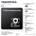 Табличка Стерилизационная, на дверь и стену, навигационная и информационная, серия CONCEPT, 18х18 см, Айдентика Технолоджи