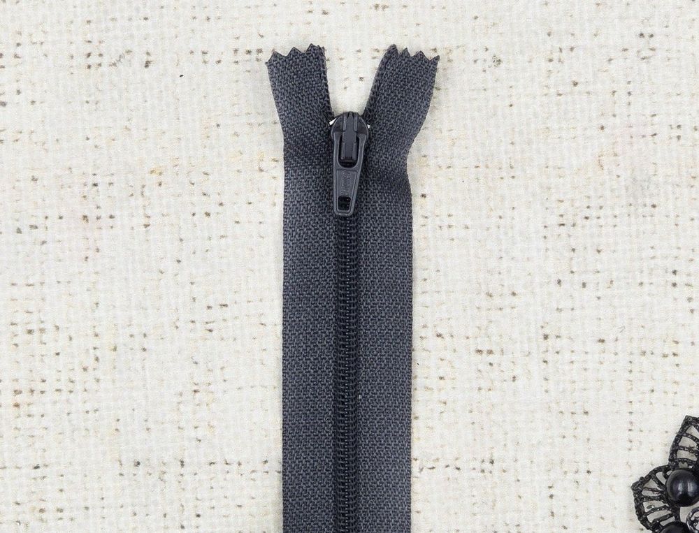 Молния брючная SBS автомат, L 20 см, Т3, н/р, тёмно-серый