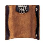 Футляр для ключей FABULA "Kansas", натуральная кожа, отстрочка, 2 кнопки, 60х125х15 мм, черный, KL.5.TX