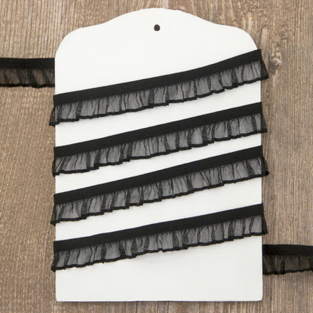 Рюш эластичный PEGA, цвет черный, 14 мм