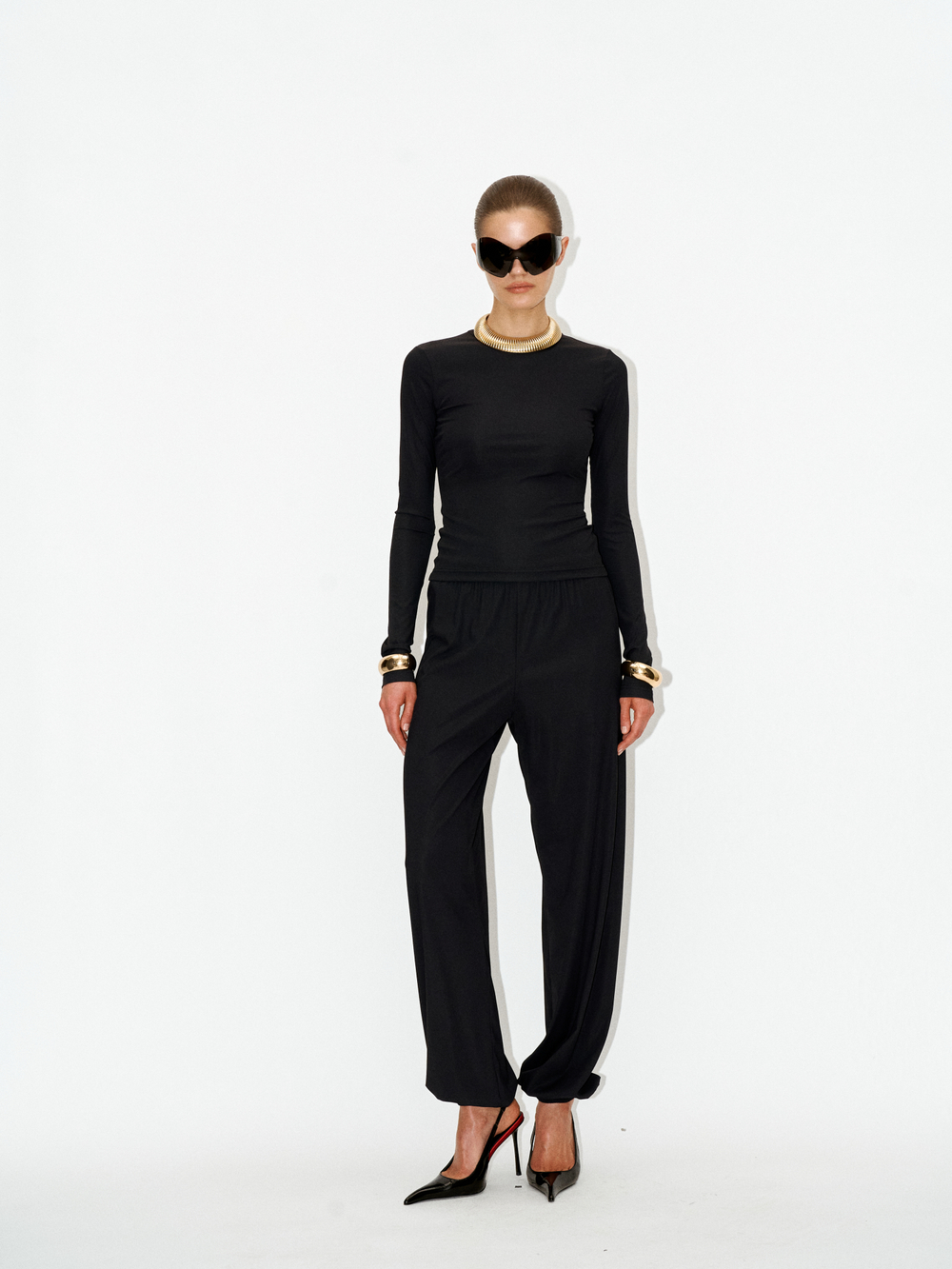 Брюки kyle ribbed black на резинке